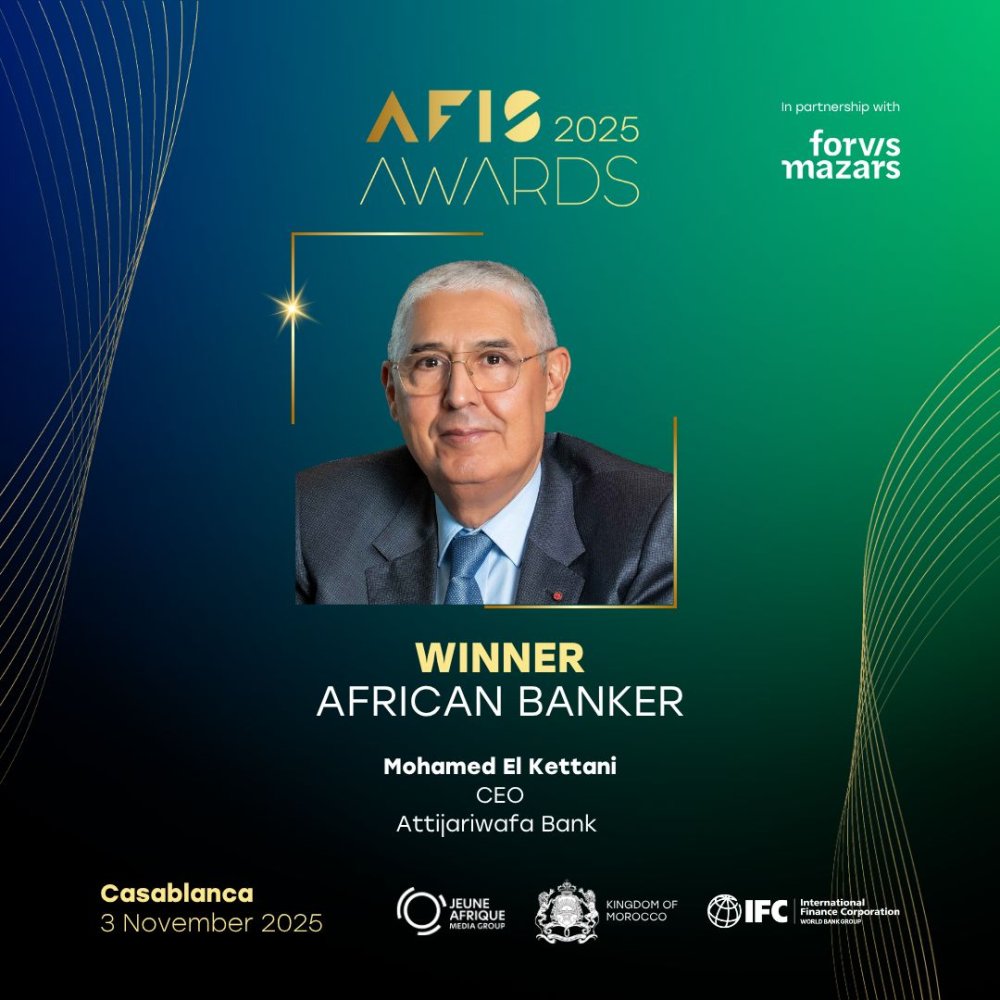 Mohamed El Kettani sacré “African Banker” lors des AFIS Awards 2025