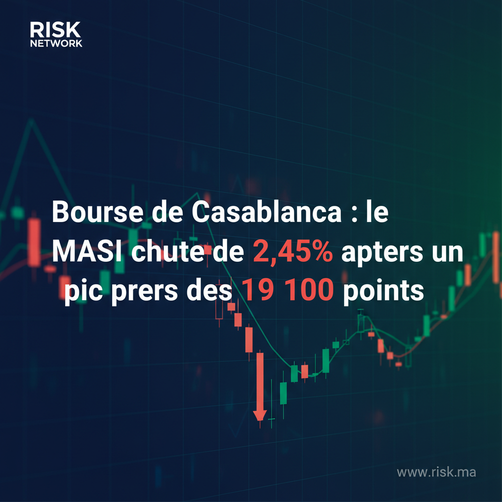 « Bourse de Casablanca : le MASI chute de 2,45% après un pic près des 19 100 points »