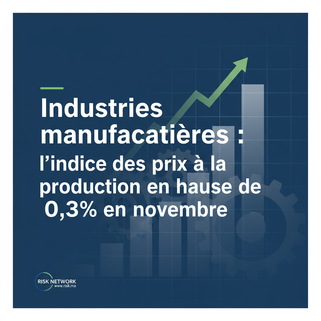 « Industries manufacturières : l&rsquo;indice des prix à la production en hausse de 0,3% en novembre »