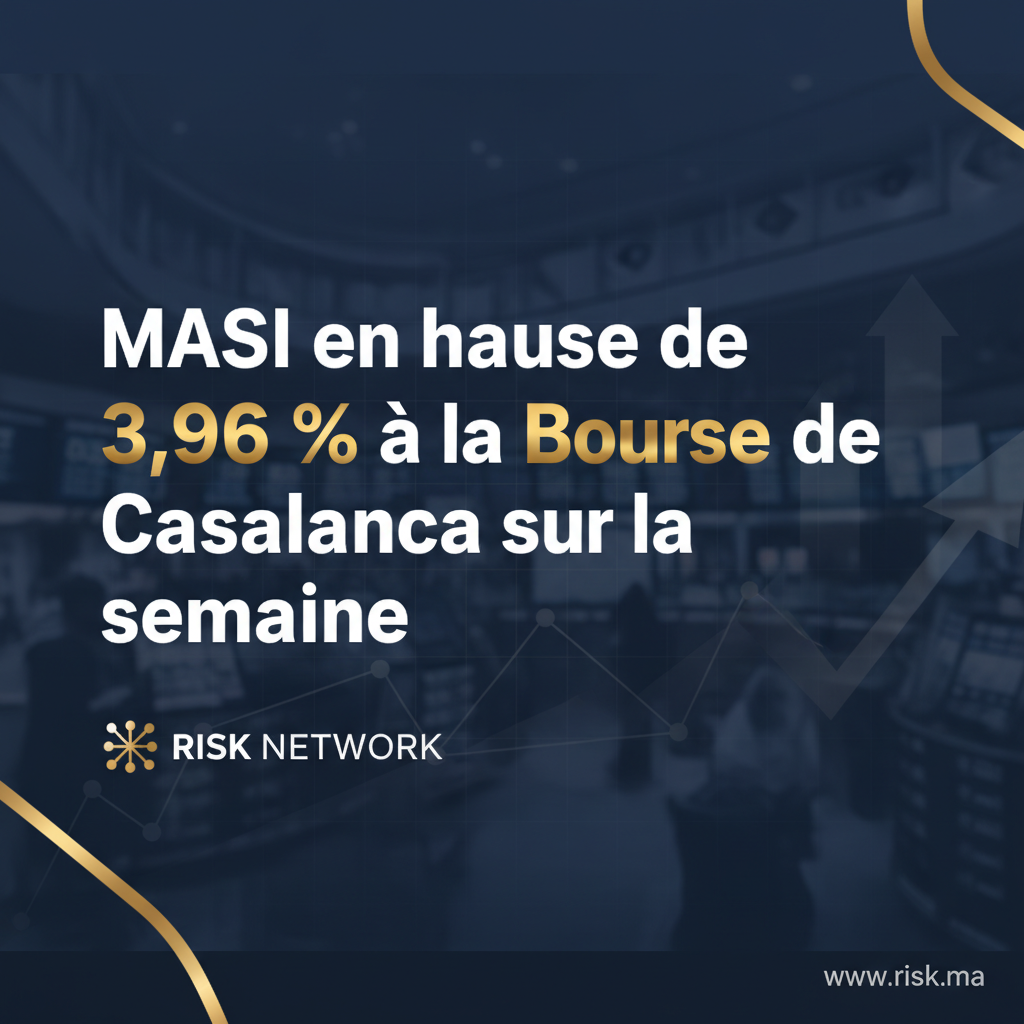 MASI en hausse de 3,96 % à la Bourse de Casablanca sur la semaine