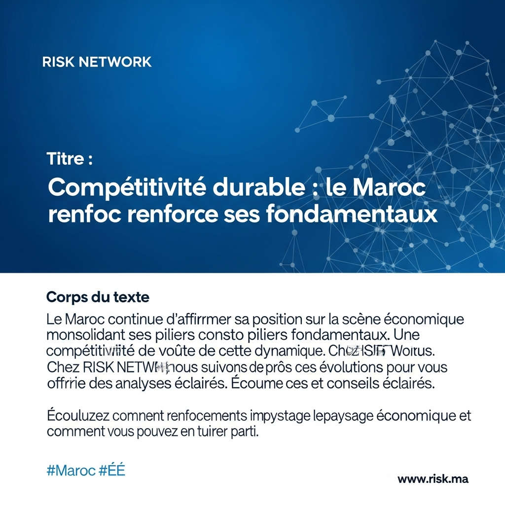 « Compétitivité durable : le Maroc renforce ses fondamentaux »